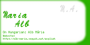 maria alb business card